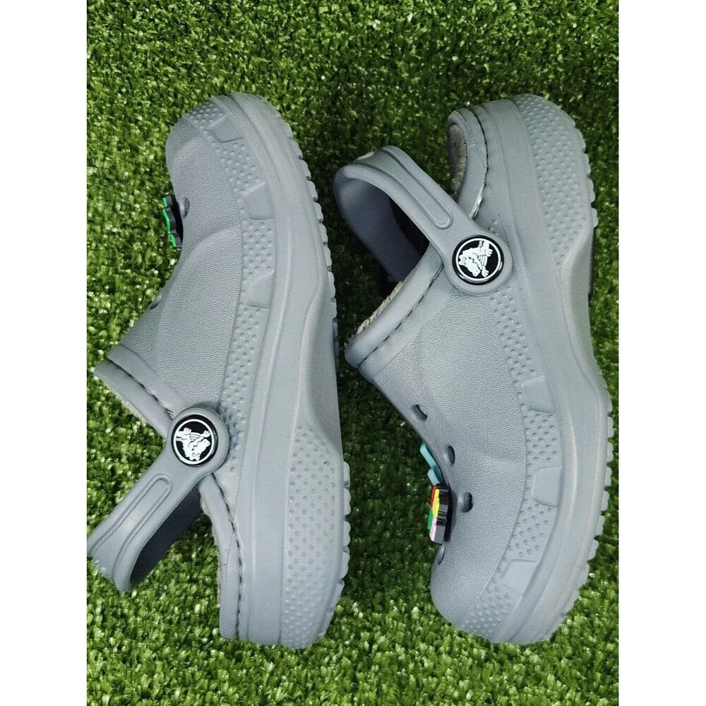 Crocs Little Kids Baya Gray Dual Comfort Clogs Slip-on Sandals Boys Size 10C